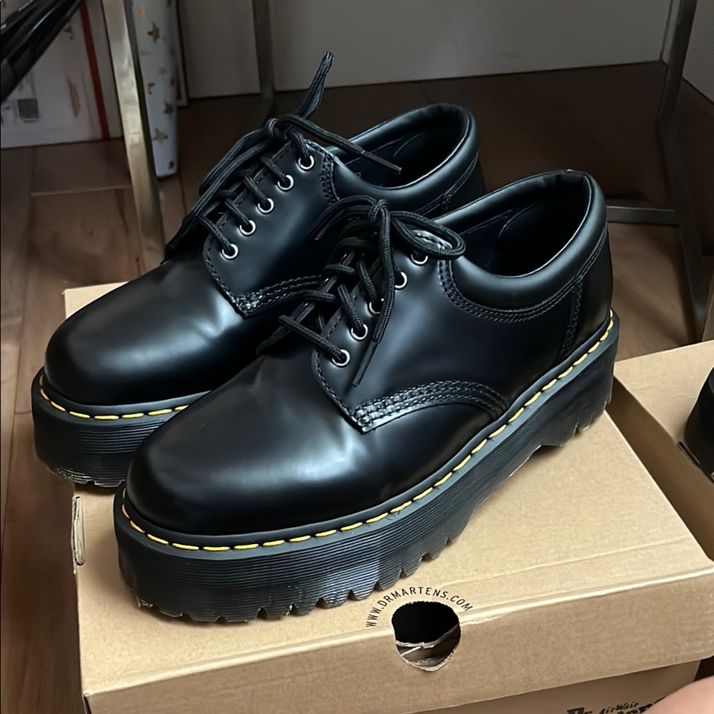 Dr. Martens Black Platform Oxfords